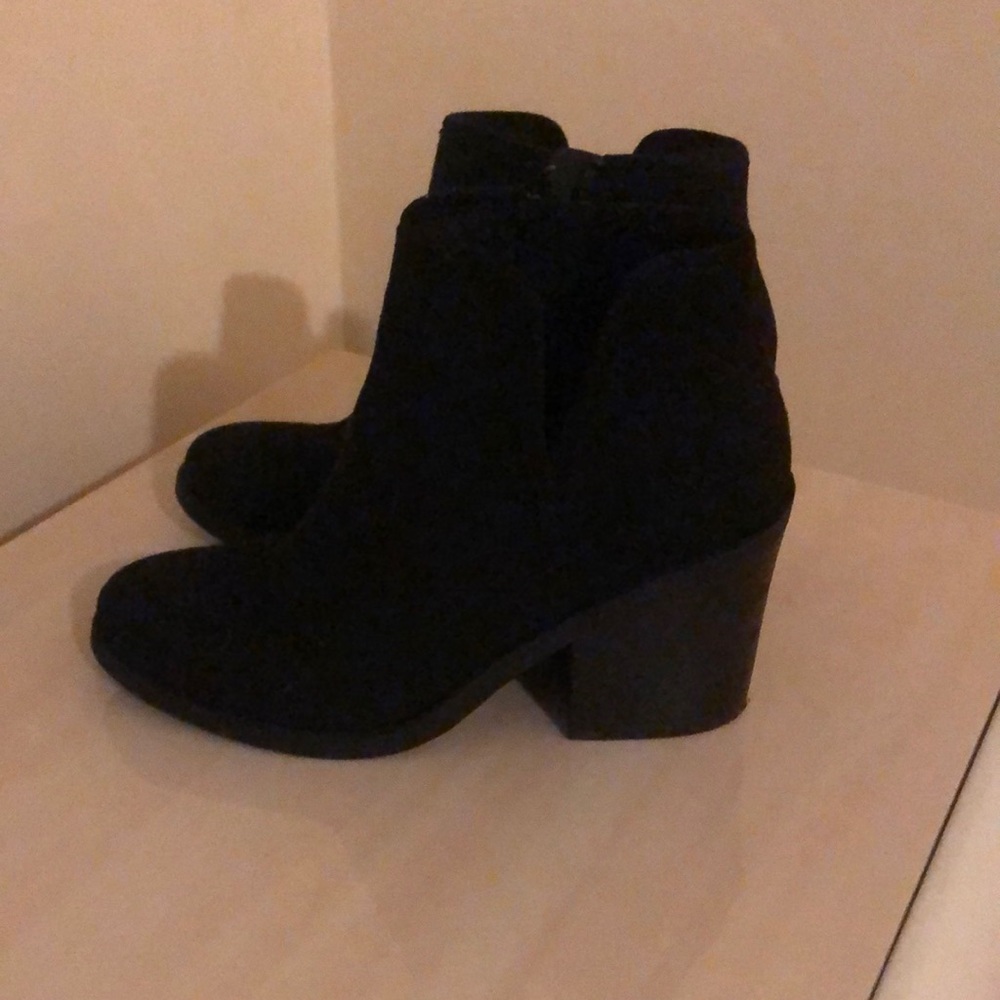 Black Suede Booties. Black Boot Heels. Heels.